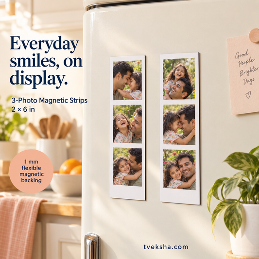 Magnetic Photobooth Strips – 3 Photo Layout – Packs of 4–12