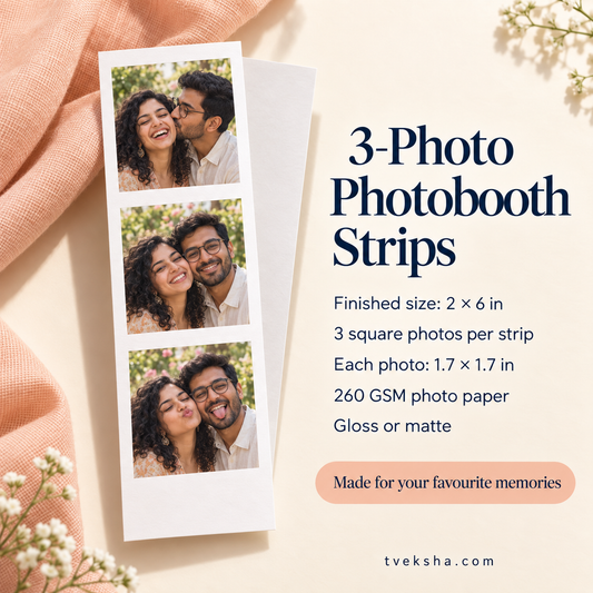 Photobooth Strips – 3 Photo Layout – Packs of 4–12