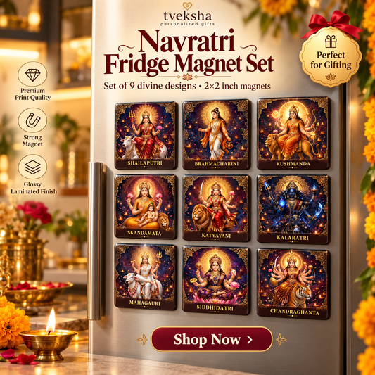Navdurga Flexible photo Fridge Magnets Set of 9 | Nine Forms of Maa Durga