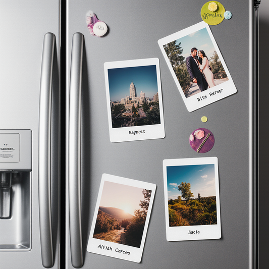 Personalized Pocket Polaroid Fridge Magnets (Sets of 4-20)