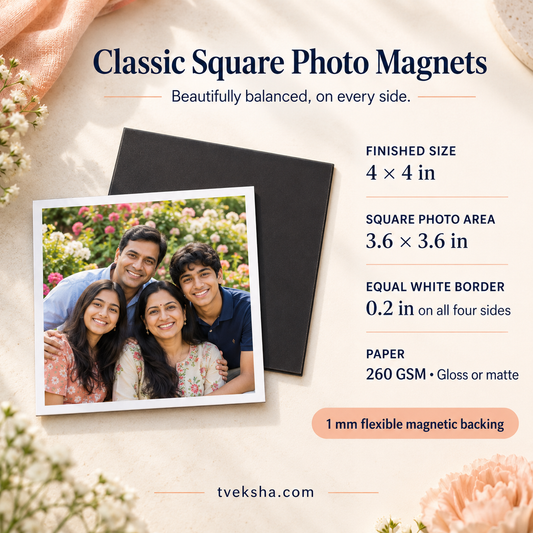 Classic Square Photo Magnets - Packs of 4-20