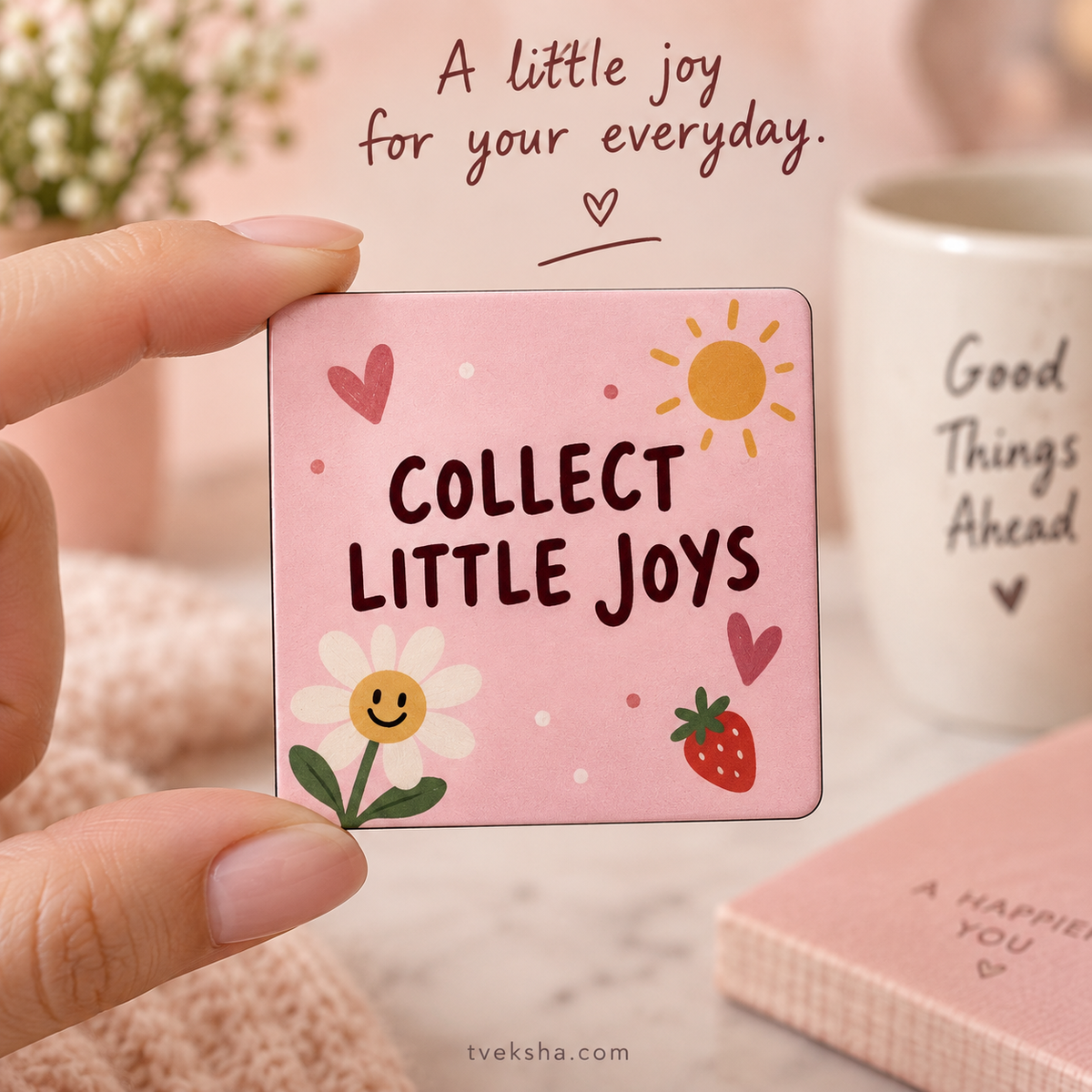 Collect Little Joys – Cute Quote Fridge Magnet