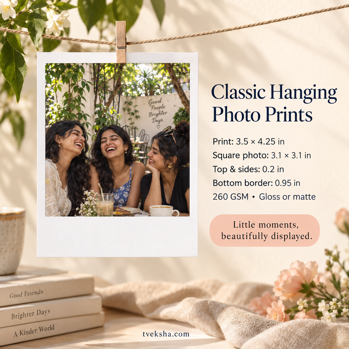 Hanging Polaroid-Style Photo Prints – 8–16 Prints