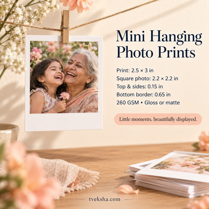 Hanging Polaroid-Style Photo Prints – 8–16 Prints