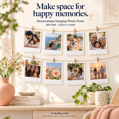 Hanging Polaroid-Style Photo Prints – 8–16 Prints
