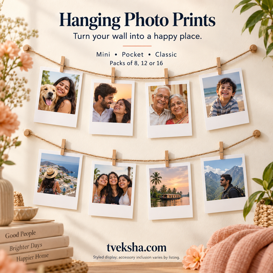 Hanging Polaroid-Style Photo Prints – 8–16 Prints