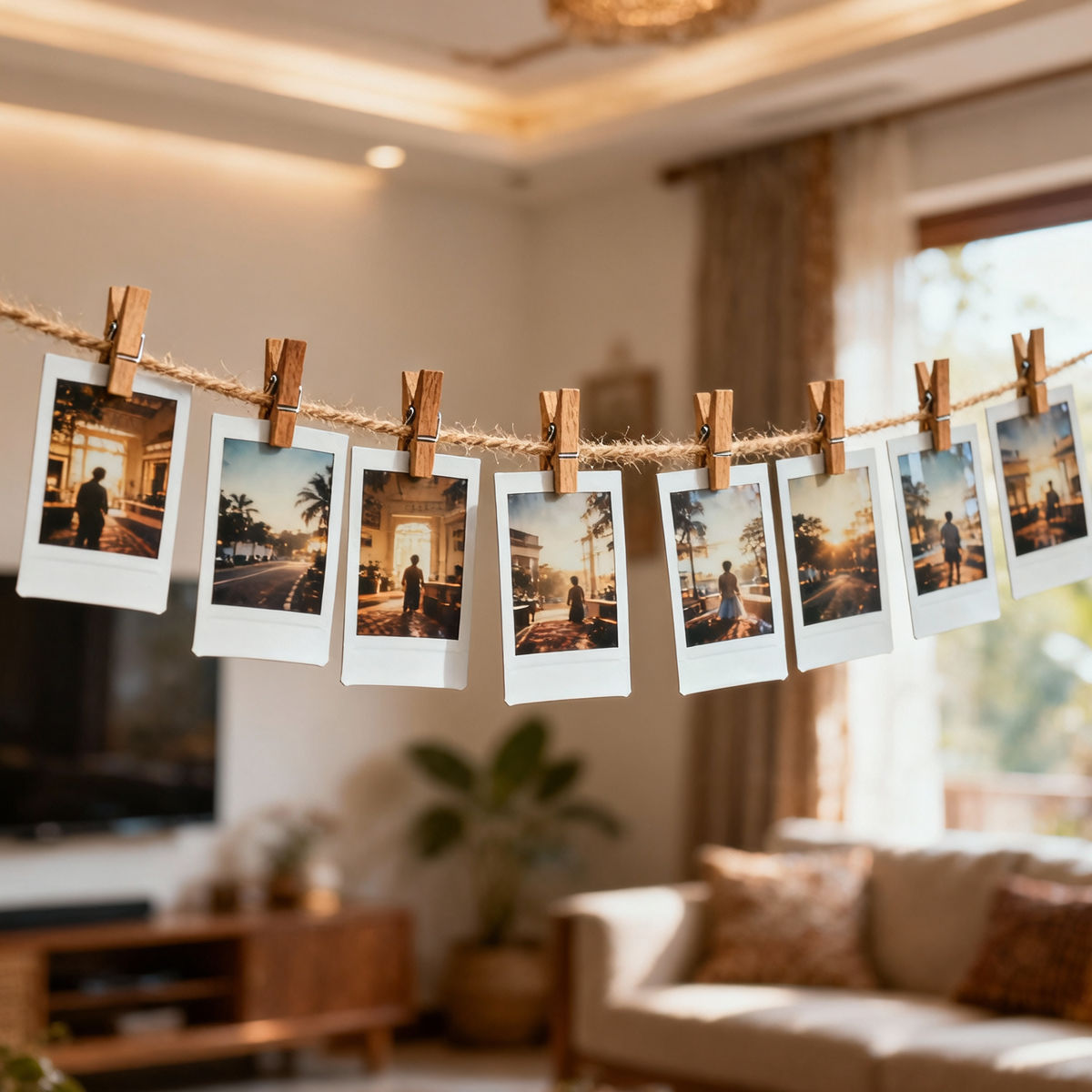 Hanging Polaroid-Style Photo Prints – 8–16 Prints