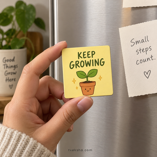 Keep Growing – Cute Motivational Fridge Magnet