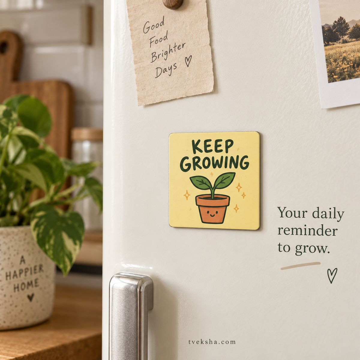 Keep Growing – Cute Motivational Fridge Magnet