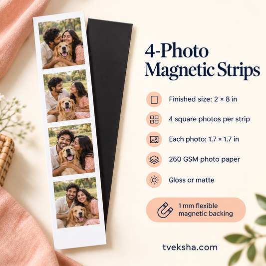Magnetic Photobooth Strips – 4 Photo Layout – Packs of 4–12