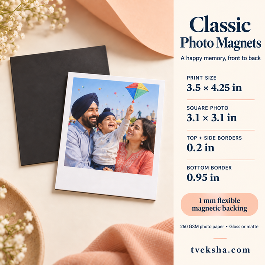 Classic Polaroid-Style Photo Magnets - Packs of 4-20