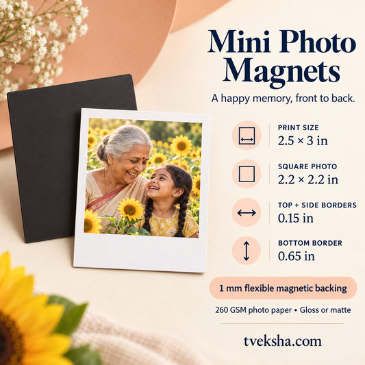 Mini Polaroid-Style Photo Magnets – Packs of 4–20