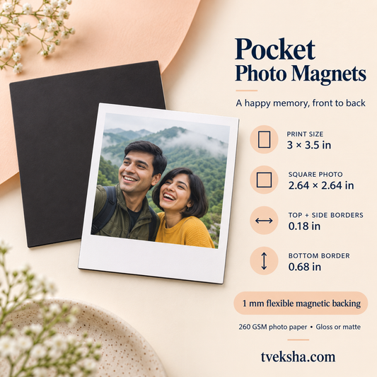 Pocket Polaroid-Style Photo Magnets – Packs of 4–20