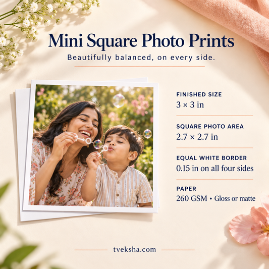 Mini Square Photo Prints – Packs of 12–60