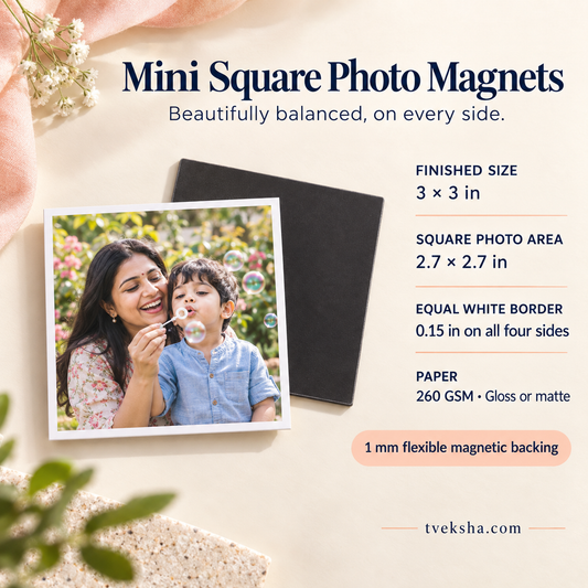 Mini Square Photo Magnets – Packs of 4–20