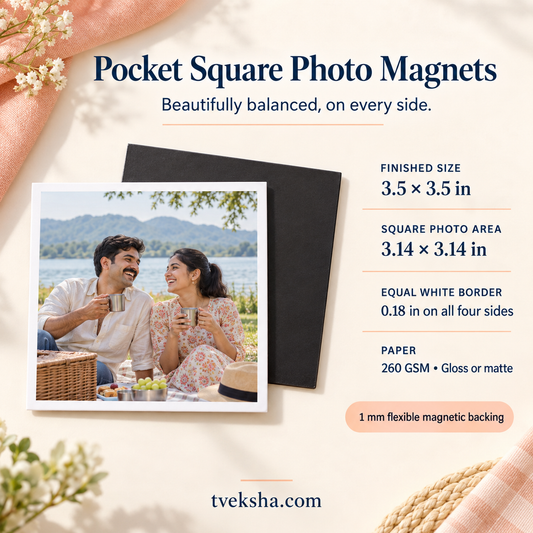Pocket Square Photo Magnets – Packs of 4–20