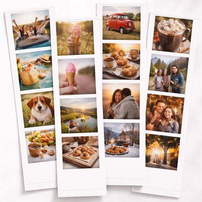 Photobooth Strips – 4 Photo Layout – Packs of 4–12