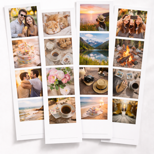 Photobooth Strips – 4 Photo Layout – Packs of 4–12