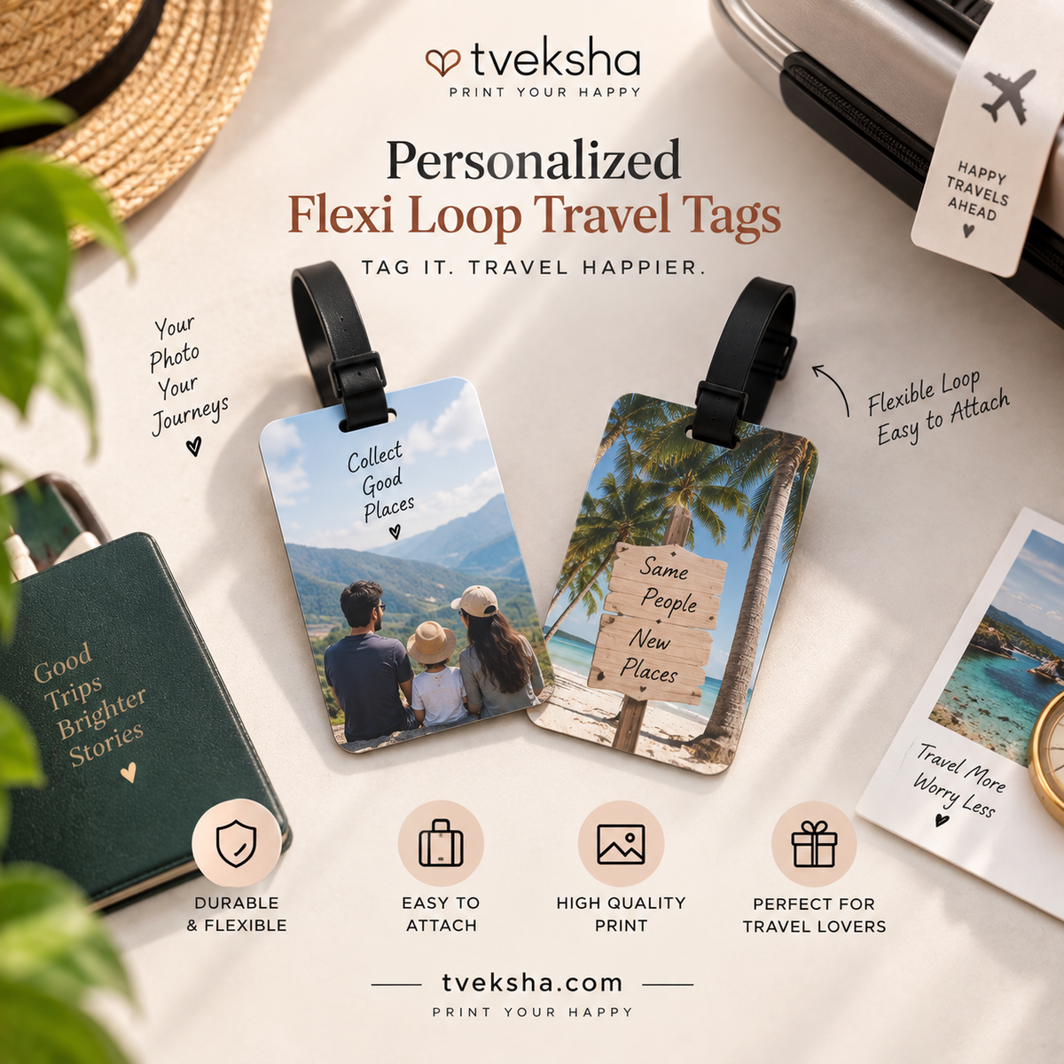 Flexi strap Travel Tags - Personalized Photo Tags