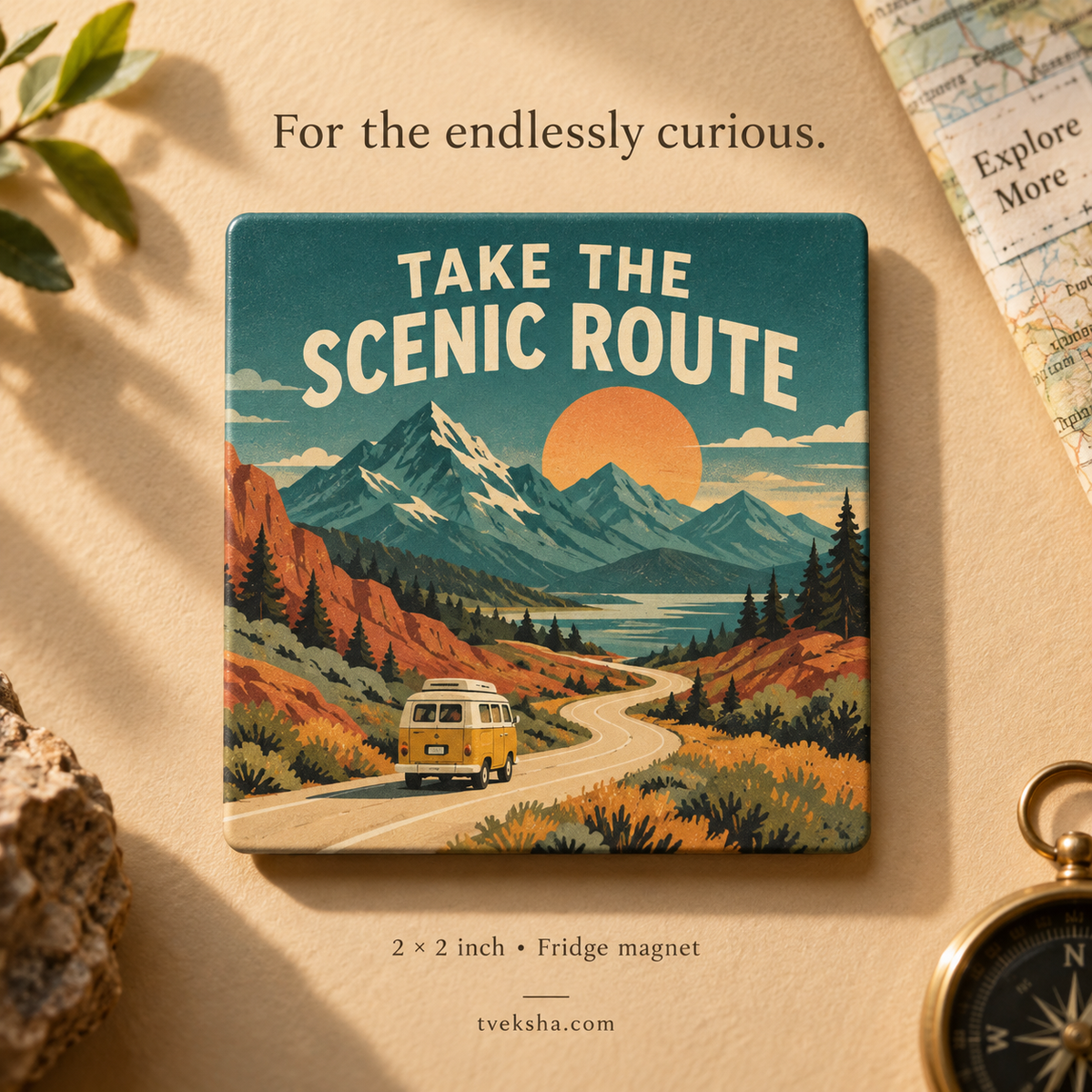 Take the Scenic Route – Travel Fridge Magnet