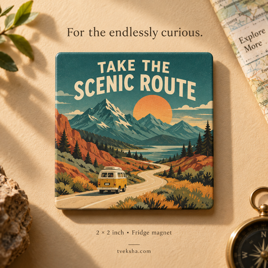 Take the Scenic Route – Travel Fridge Magnet