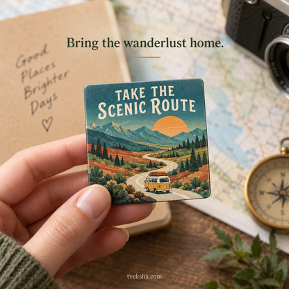 Take the Scenic Route – Travel Fridge Magnet