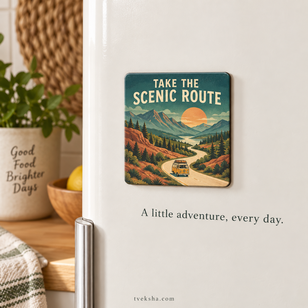 Take the Scenic Route – Travel Fridge Magnet